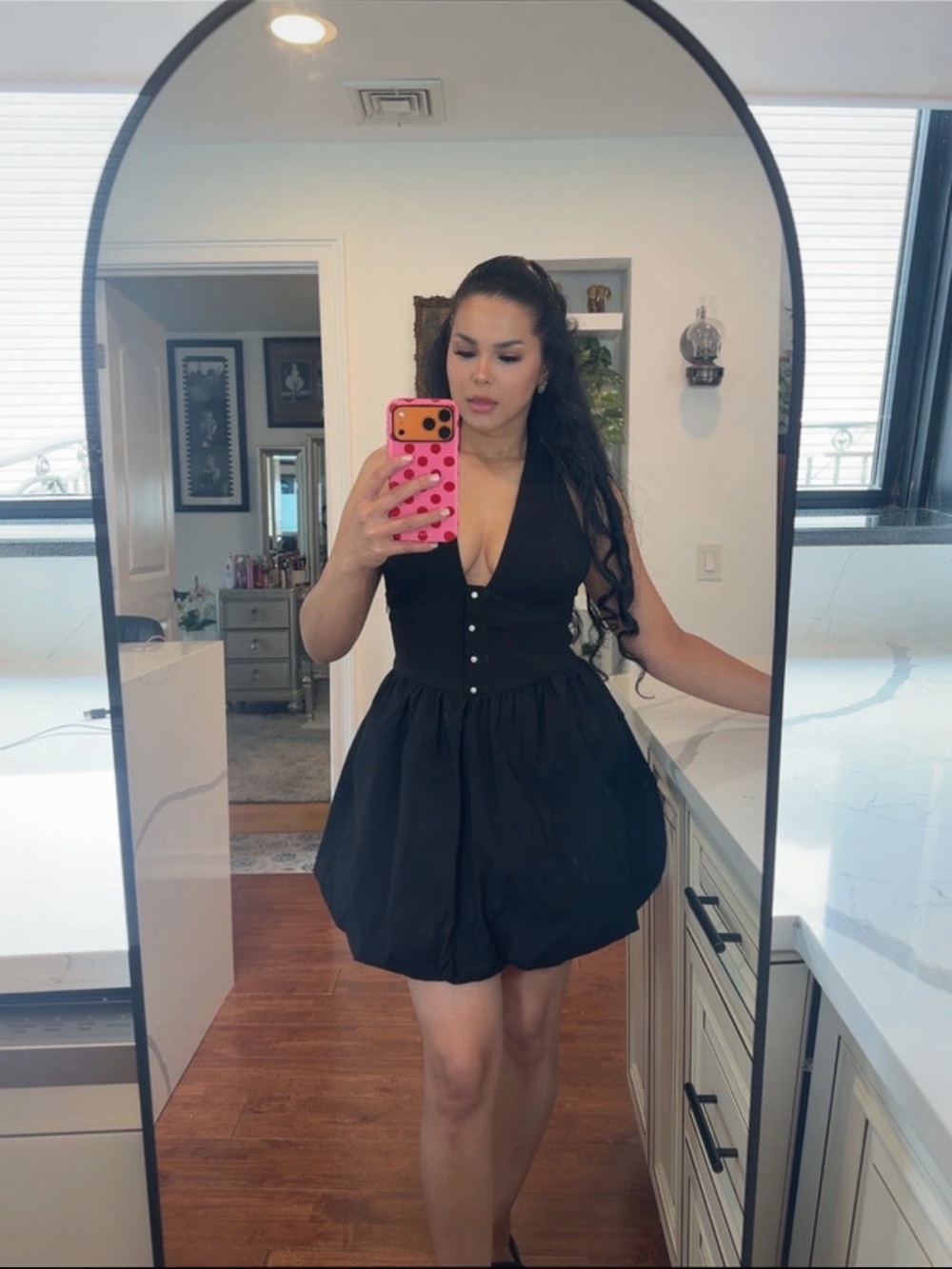 Zara Black Halter Bubble Mini Dress - Picture 6 of 7